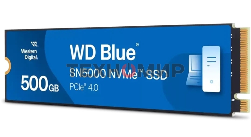 Накопитель SSD WD Blue SN5000, 500Gb, PCIe 4.0 x4, M.2 2280, NVMe, R/W 5000/4000