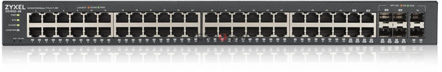 Коммутатор Zyxel GS1920-48v2 Hybrid Smart switch Zyxel Nebula Flex, 44xGE, 4xCombo (SFP/RJ-45), 2xSFP, Standalone/cloud management
