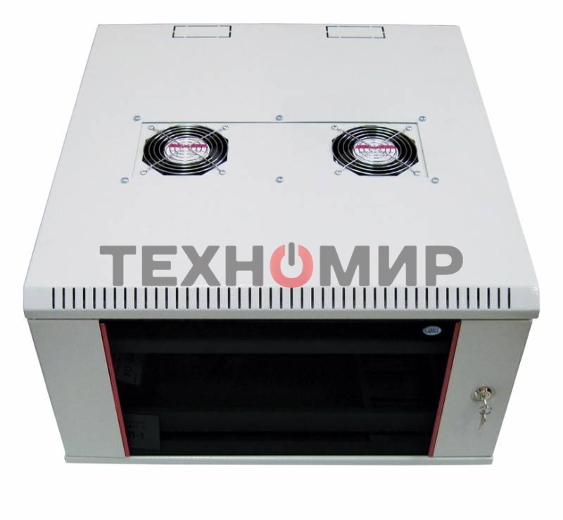 Шкаф настенный ЦМО ШРН-12.650 12U 600x650мм пер.дв.стекл несъемные бок.пан. 50кг серый
