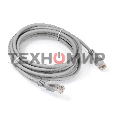 Патч-корд ExeGate EX286384RUS UTP-RJ45-RJ45-5e-3M-LSZH-GY, UTP, cat.5e, LSZH, 3м, серый