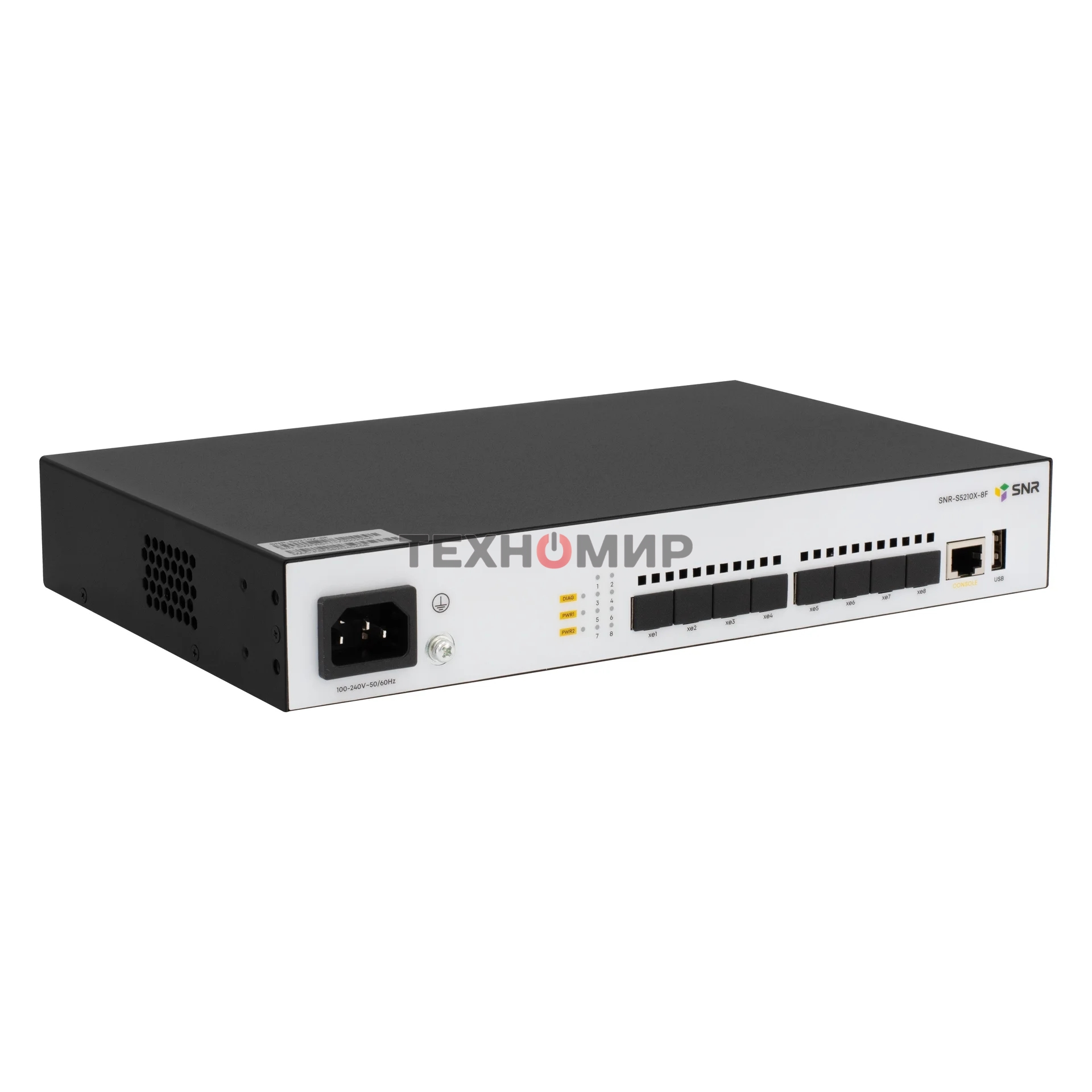 Коммутатор управляемый SNR 2+, 8 x 1/10GE SFP+. Питание: 220V AC