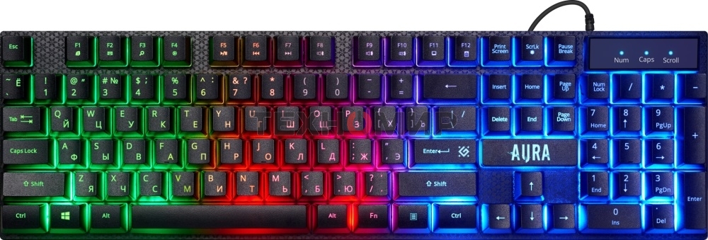 Комплект клавиатура+мышь Defender Aura MKP-117 проводной, USB, 2400 DPI, черный