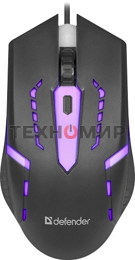 Мышь проводная Defender Hit MB-601 черный, 1200 dpi, USB, кнопки - 4