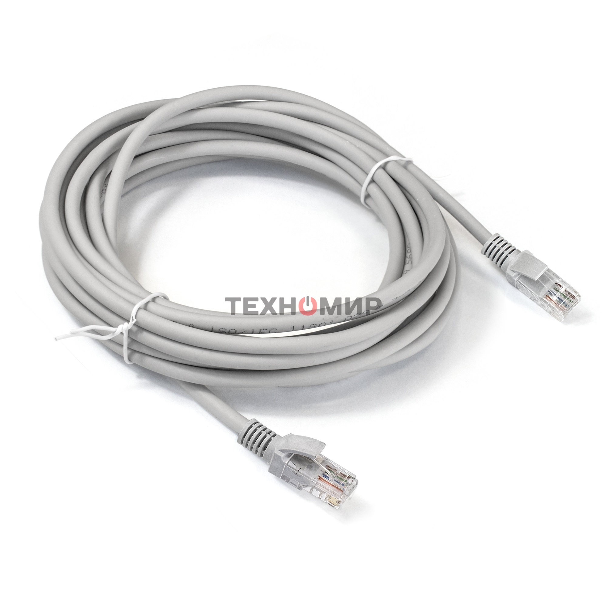 Патч-корд ExeGate EX286385RUS UTP-RJ45-RJ45-5e-5M-LSZH-GY, UTP, cat.5e, LSZH, 5м, серый