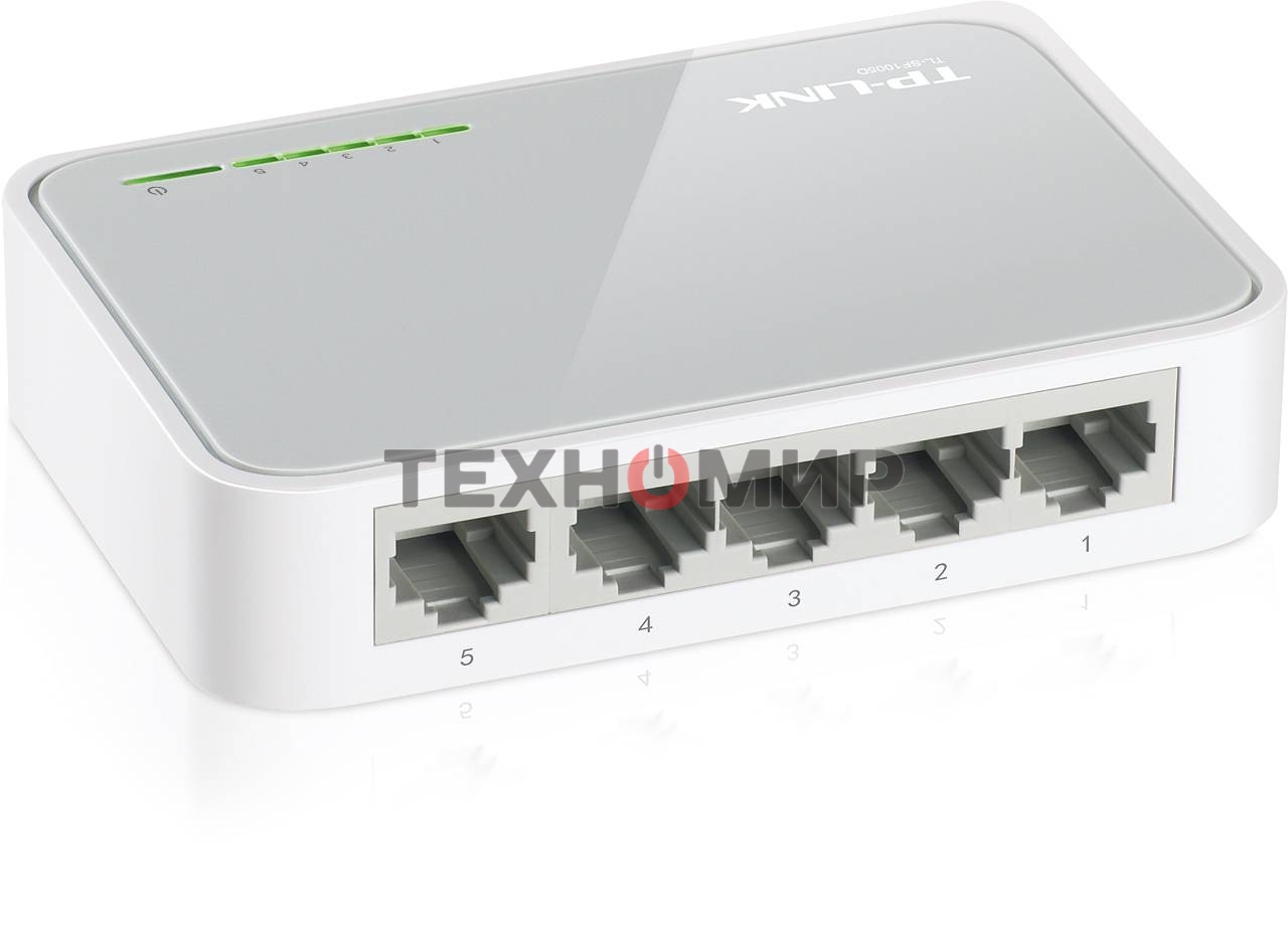 Коммутатор TP-Link SOHO TL-SF1005D Коммутатор 5-port 10/100M mini Desktop Switch, 5 10/100M RJ45 ports, Plastic case