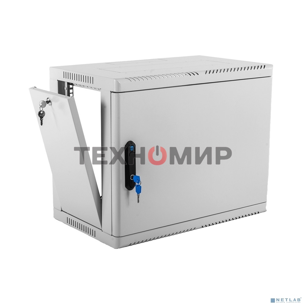 Шкаф коммутационный ЦМО (ШРН-9.350.1) настенный 9U 600x350 мм пер. дв. стал. лист 200 кг серый 300 мм 180 град.