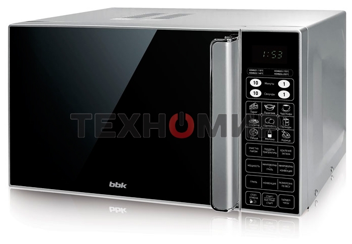 Микроволновая печь BBK 23MWC-982S/SB-M серебристый/черный, 23 л, 900 Вт, переключатели - сенсор