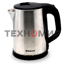 Чайник электрический Sakura SA-2149 2 л, нерж+черн д