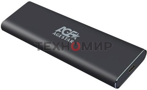 Внешний корпус AgeStar M.2 USB 3.0 NGFF (B-key) AgeStar 3UBNF5C алюминий, черный/серебристый