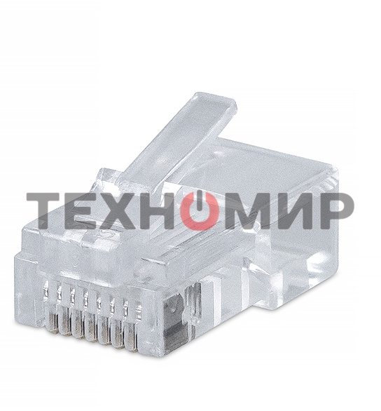 Коннектор Cabeus 8P8C RJ-45 под витую пару, категория 5e, универсальный, для проводников с толщ. по изол. до 1,05 мм