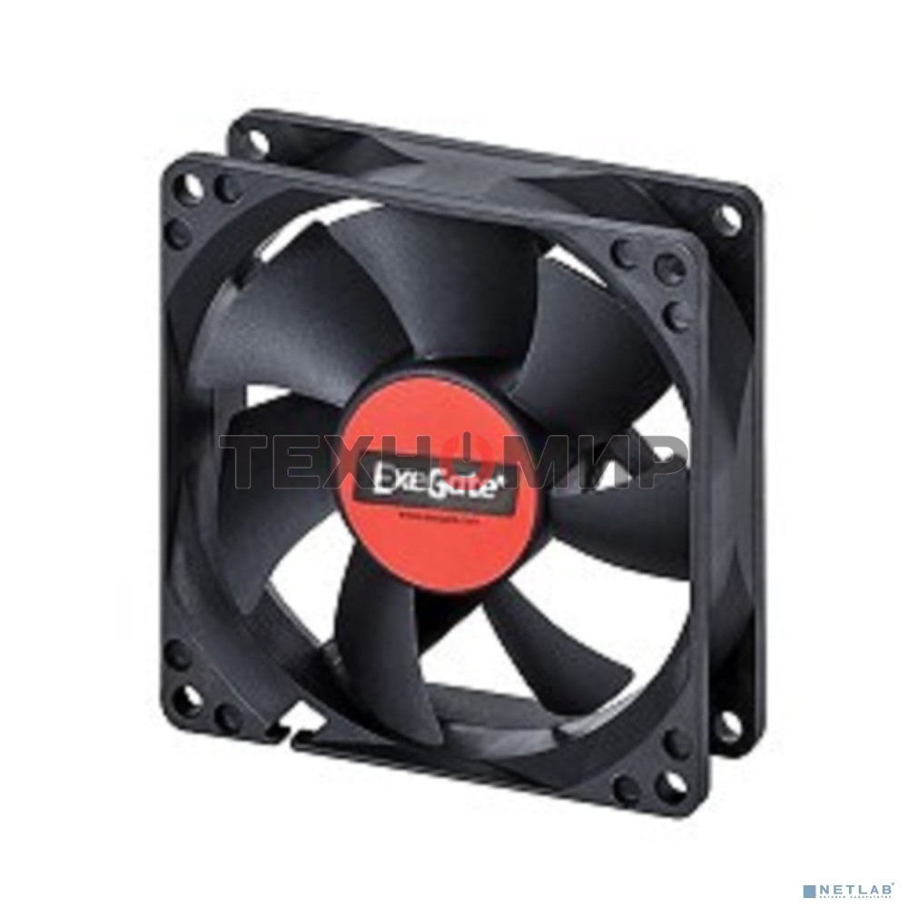 Вентилятор для корпуса ExeGate ExtraPower EP08025S3P черный, 80 мм, 2500 об/мин, 25.5 дБ, 3 pin