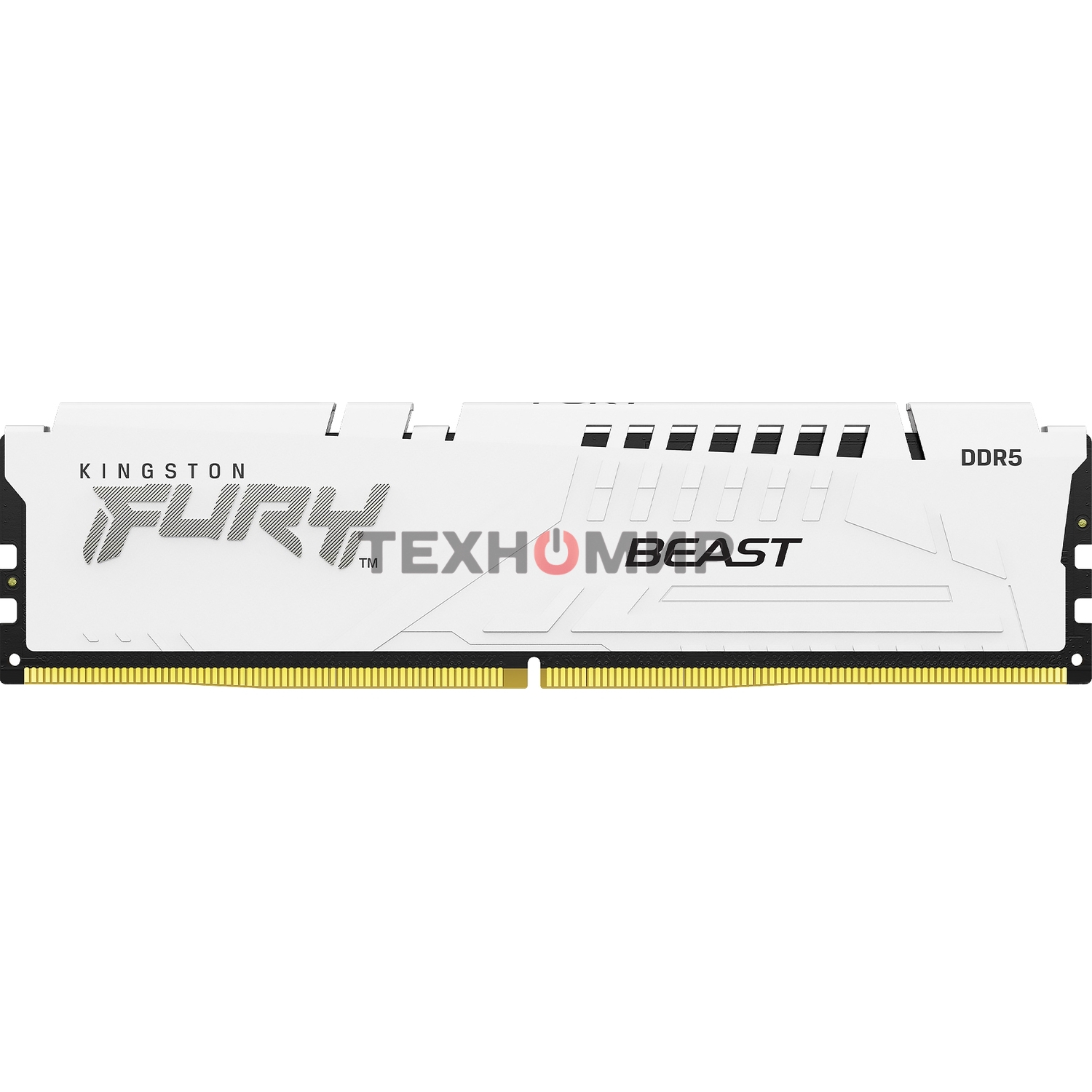 Оперативная память Kingston Fury Beast, DDR5, 16Gb (1x16GB), 5200MHz, CL40, DIMM, с радиатором, белый