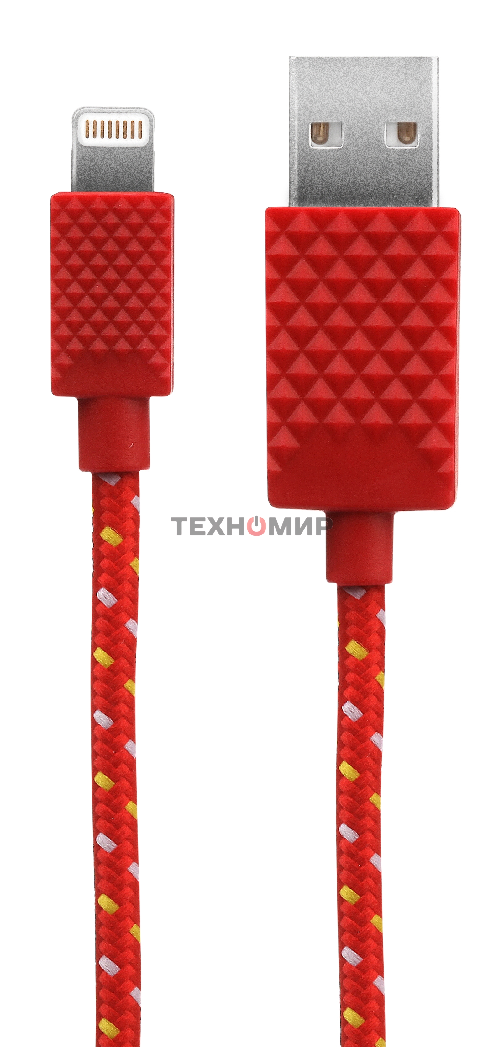 Кабель Qumo MFI кабель c разъемом Apple 8 pin, 0,15м, тканевая оплетка, красный