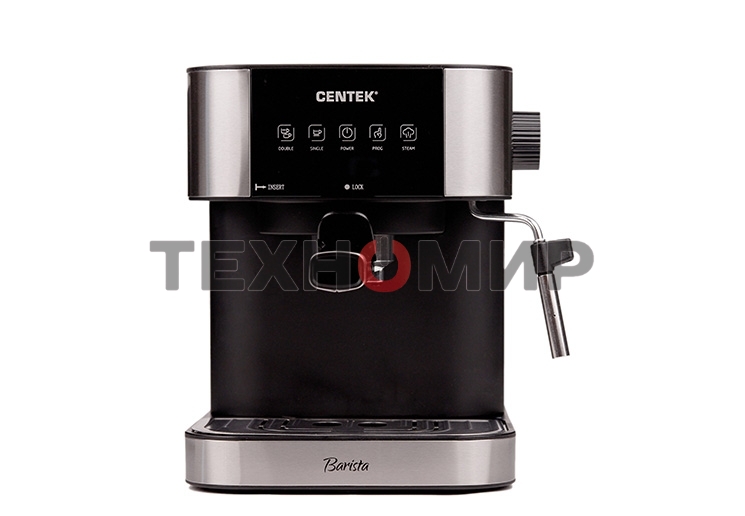 Кофеварка рожковая Centek CT-1164 серебристый, исп. кофе - молотый, 1.5 л, 1150 Вт, 15 бар