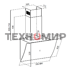 Вытяжка каминная Lex Plaza GS 900 WH белый управление: сенсорное (1 мотор)