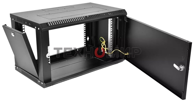 Шкаф телекоммуникационный настенный разборный ЦМО ЭКОНОМ 9U (600 x 350) дверь металл, черный (ШРН-Э-9.350.1-9005)