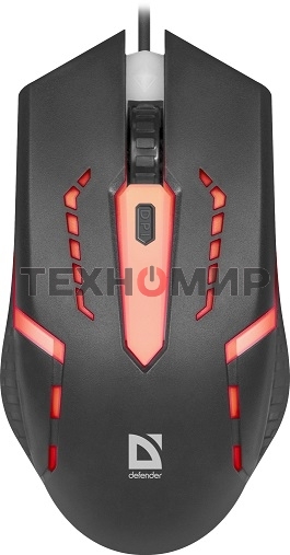 Мышь проводная Defender Hit MB-601 черный, 1200 dpi, USB, кнопки - 4