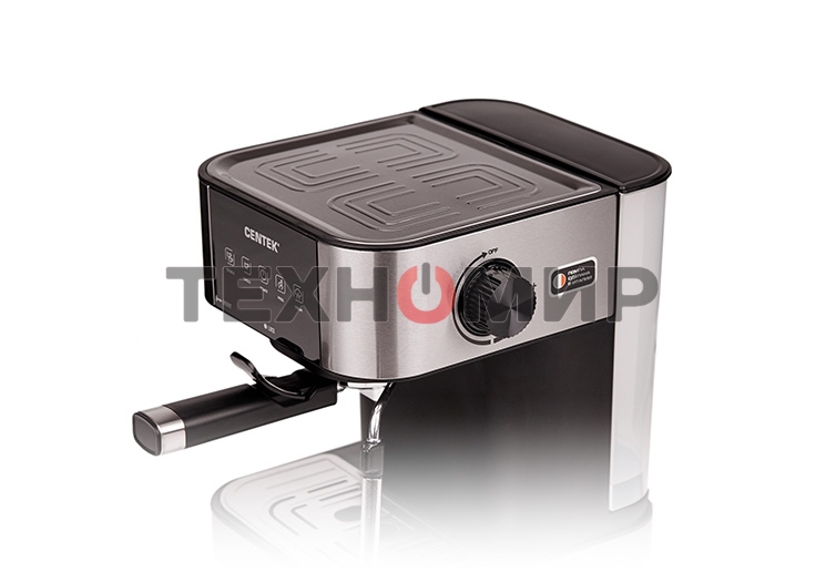 Кофеварка рожковая Centek CT-1164 серебристый, исп. кофе - молотый, 1.5 л, 1150 Вт, 15 бар
