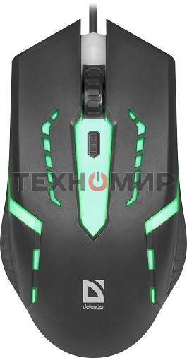 Мышь проводная Defender Hit MB-601 черный, 1200 dpi, USB, кнопки - 4