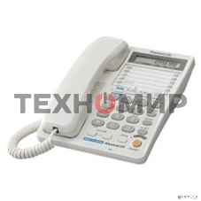 Телефон проводной Panasonic KX-TS2368RUW белый 2 линии, конференц-связь, спикер., 30 номеров памяти, ЖКД, Flash, часы