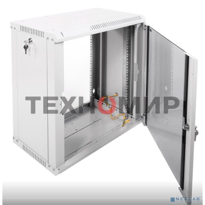 Шкаф телеком. настенный разборный 12U (600х350) дверь стекло,цвет черный (ШРН-Э-12.350-9005) (1 коробка)