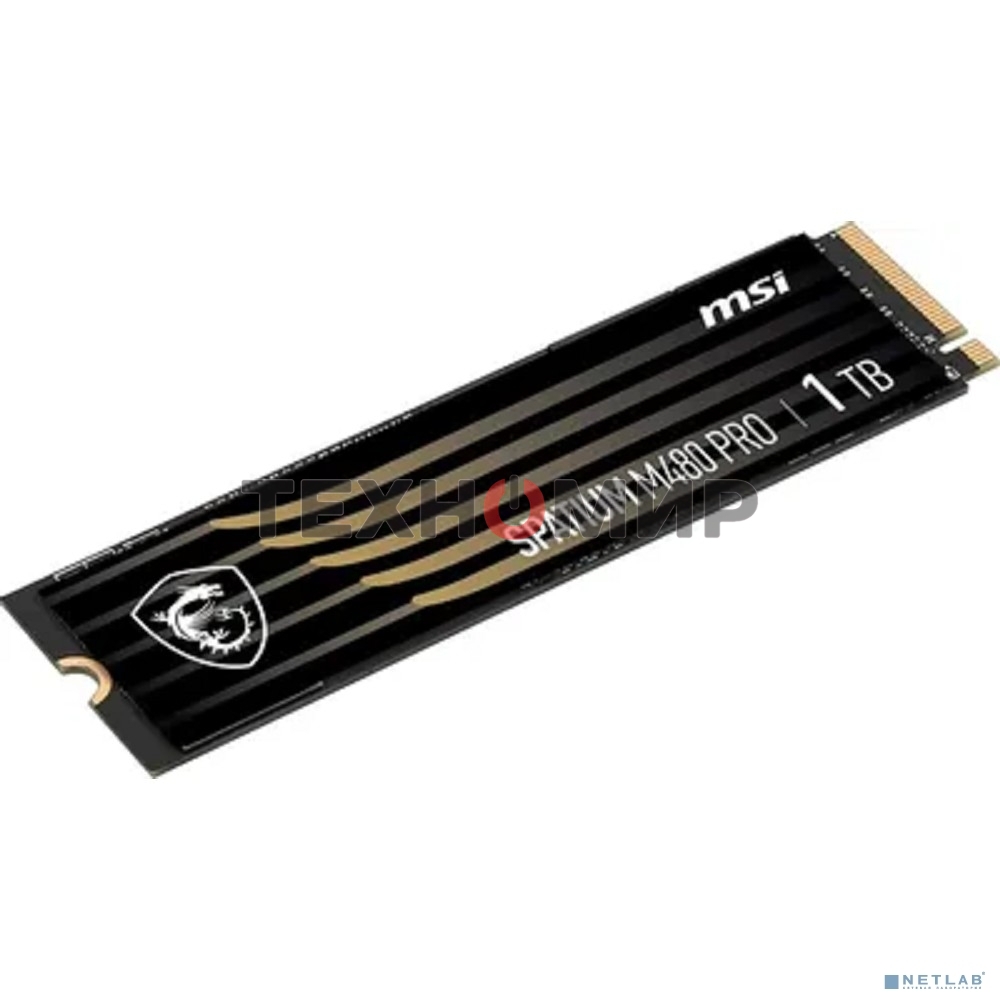 Накопитель SSD MSI SPATIUM M480 PRO, 1000Gb, M.2 2280, PCIe 4.0 x4, NVMe, R/W 7400/6000