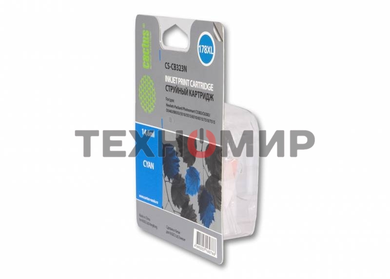 Картридж струйный Cactus CS-CB323N №178XL голубой (14.6 мл.) для HP PS B8553/C5383/C6383/D5463/5510