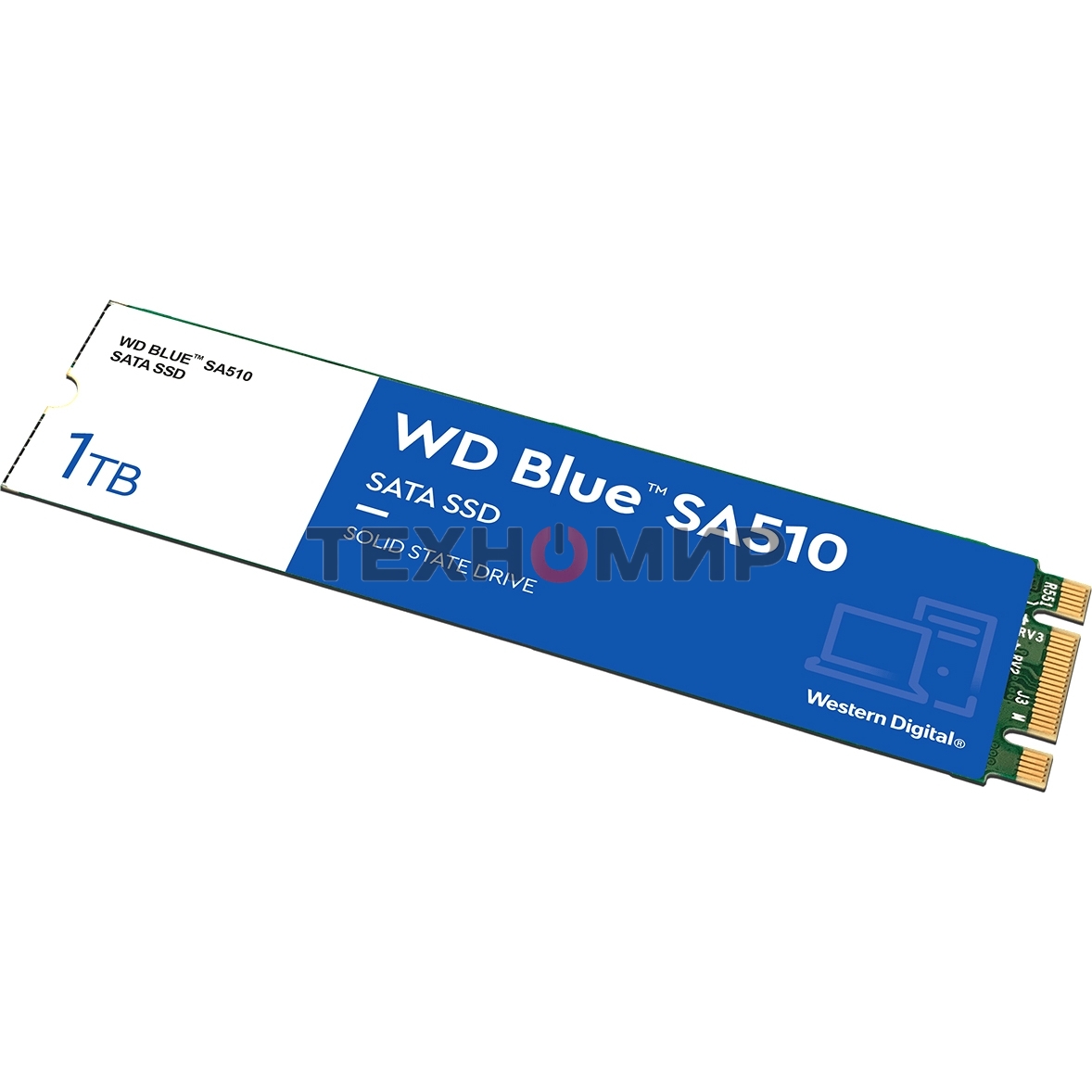 Накопитель SSD WD Blue SA510 WDS100T3B0B, 1Tb, SATA III, M.2 2280, R/W 560/520