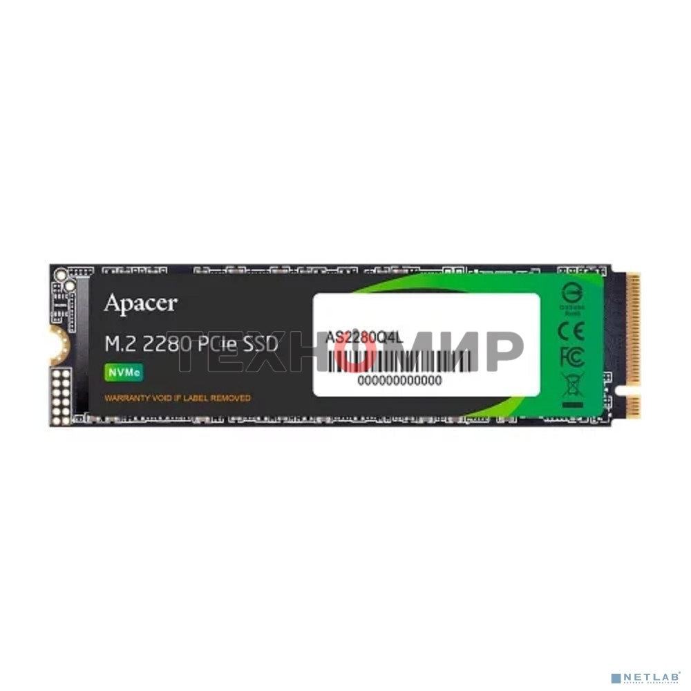 Накопитель SSD Apacer 256Gb, M.2 2280, PCIe Gen4x4, NVMe 1.4, R/W 3300/1300