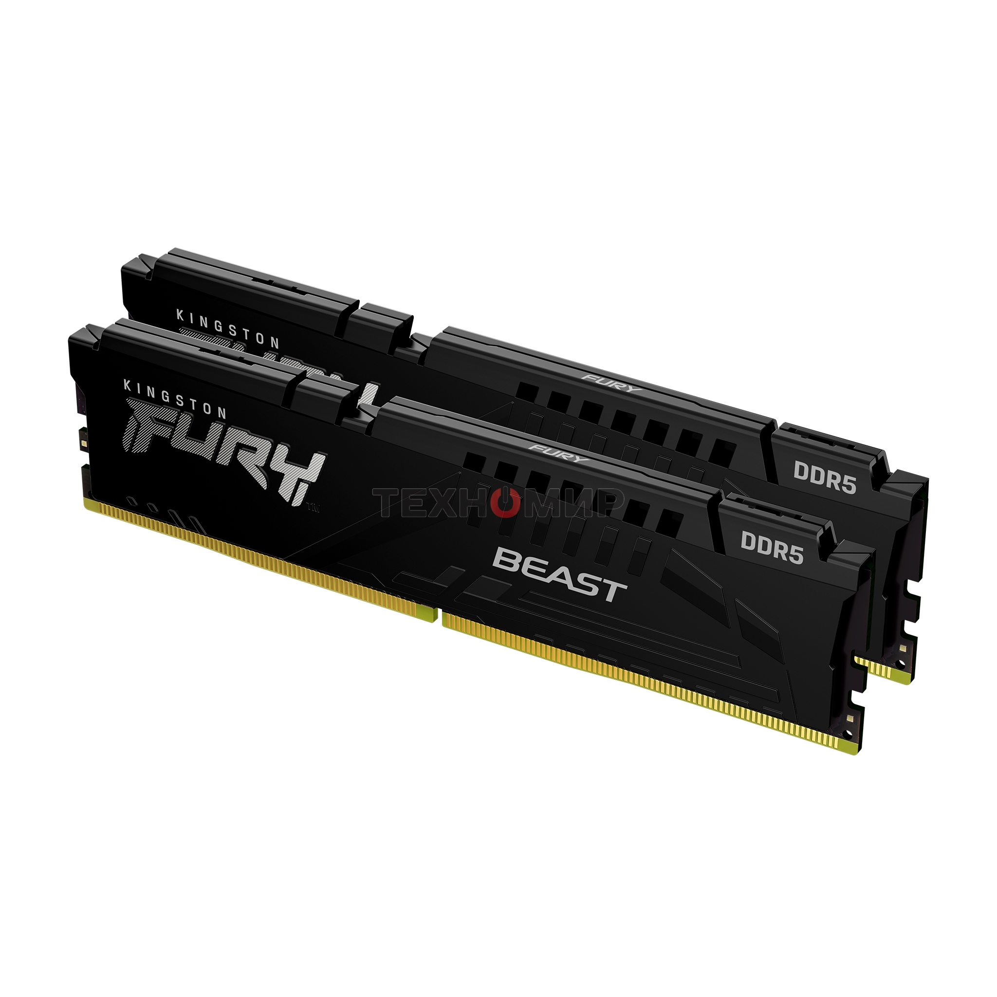 Оперативная память Kingston Fury Beast, DDR5, 64Gb (2x32 GB), 5600 MHz, CL36, радиатор, черный