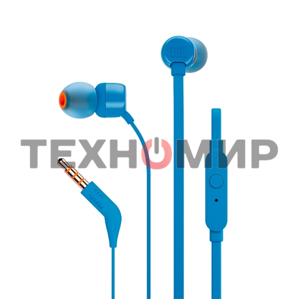 Наушники JBL Tune 110, 3.5 мм, внутриканальные, синий