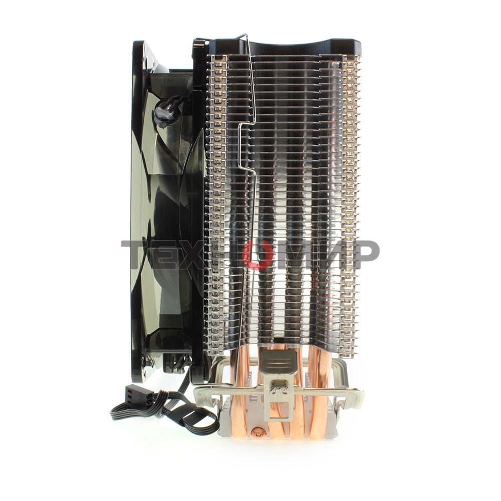 Кулер для процессора Crown CM-5 прозрачный/черный, 120 мм, 1500 об/мин, 30.8 дБ, 4 pin, 187 Вт, 148 мм