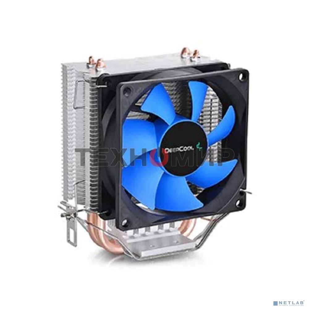 Кулер для процессора DEEPCOOL ICE EDGE MINI FS V2.0 синий, 80 мм, алюминий/медь, 2200 об/мин, 24.7 дБ, 3 pin, 100 Вт, 112 мм