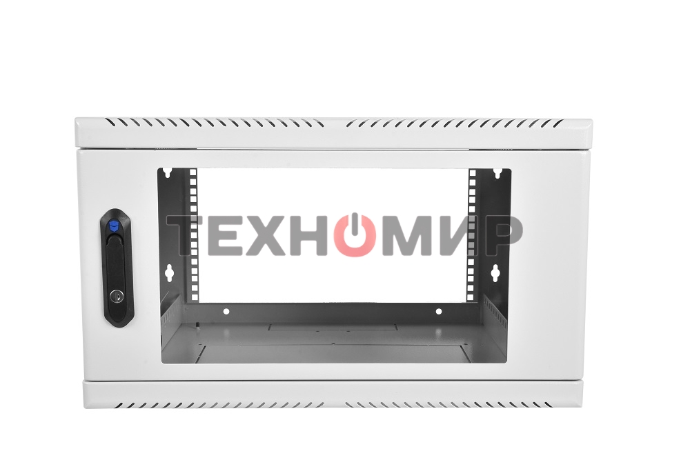 Шкаф настенный ЦМО ШРН-15.650 15U 600x650мм пер.дв.стекл несъемные бок.пан. 50кг серый