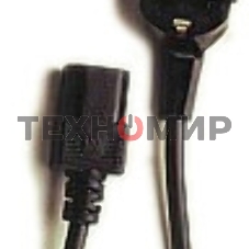 Кабель питания Gembird 3.0м, черный, с заземлением, пакет