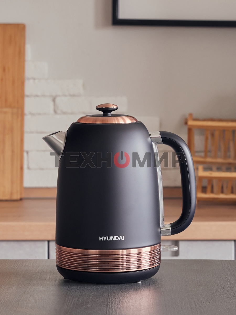 Чайник электрический Hyundai HYK-S4501 1.7л. 2200Вт черный/бронзовый (корпус: нержавеющая сталь/пластик)