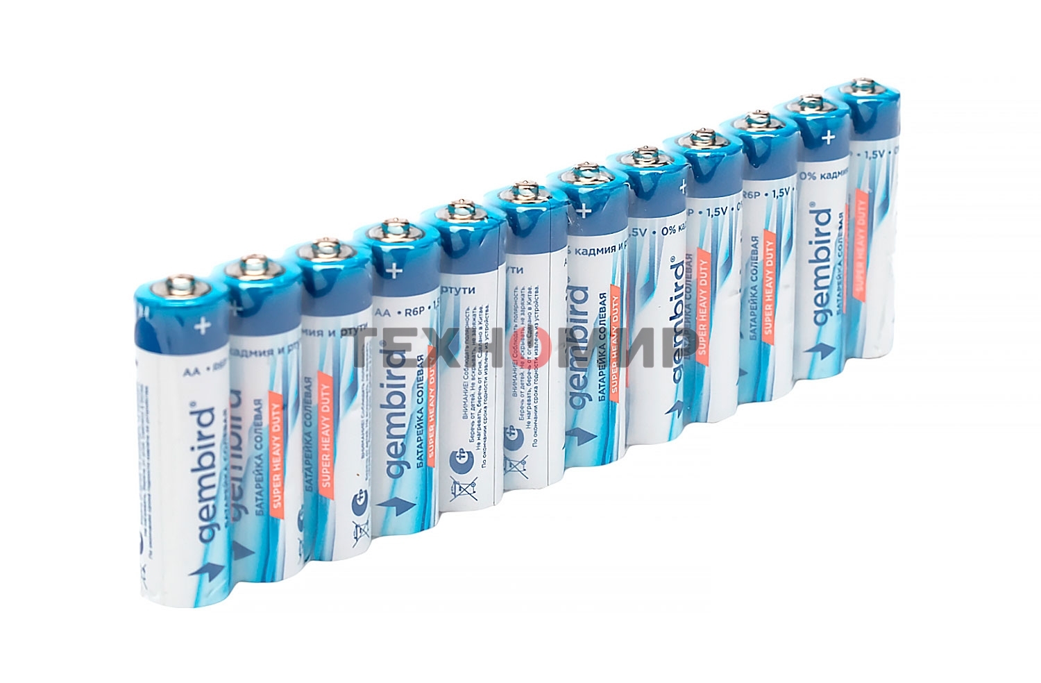 Батарейки солевые Gembird GB-R6P-12F, тип AA, 12шт, пленка