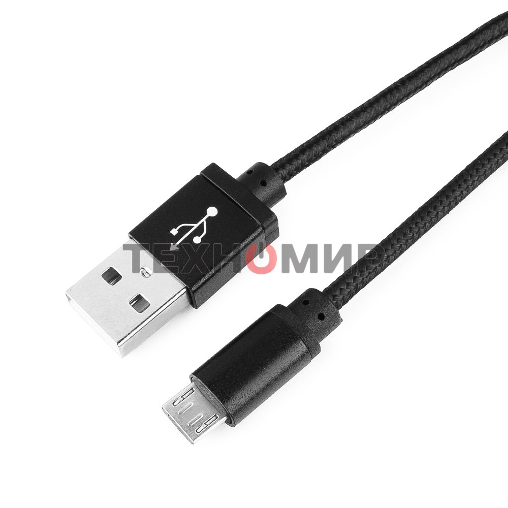 Кабель Gembird USB 2.0 Cablexpert AM/microBM 5P, 1м, нейлоновая оплетка, алюминиевые разъемы, черный, пакет