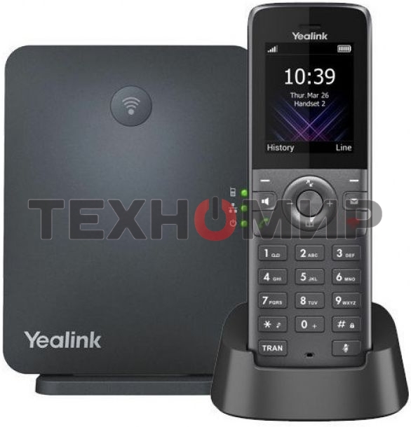 Телефон DECT-трубка Yealink W73P DECT (база W70B+трубка W73H) до 10 SIP-аккаунтов, до 10 трубок на базу, до 20 одноврем. Вызовов
