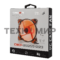 Вентилятор для корпуса Crown CMCF-12025S-1223 черный/оранжевый, 120 мм, 1650 об/мин, 28 дБ, 3 pin