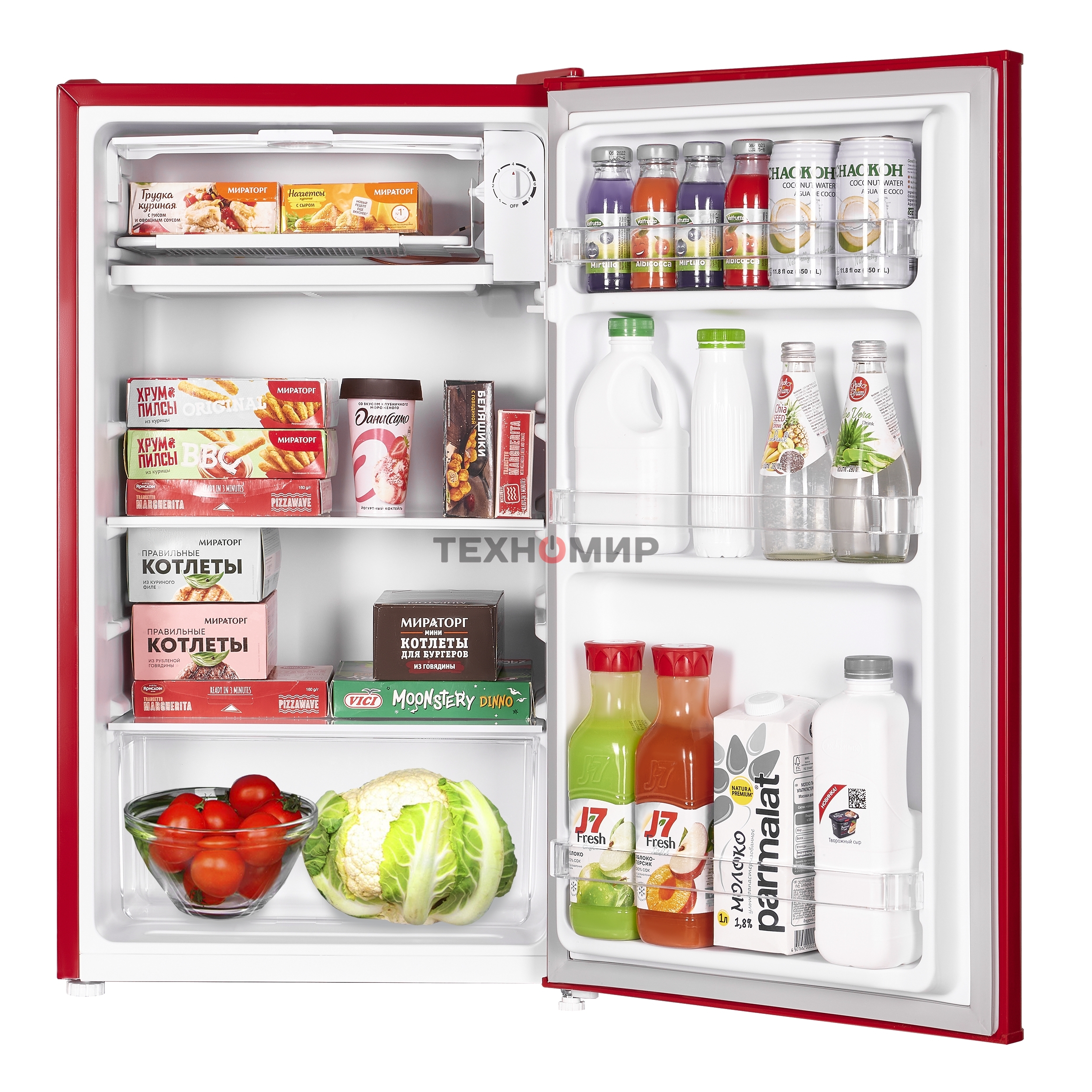 Холодильник Maunfeld MFF83RR красный однокамерный 85л