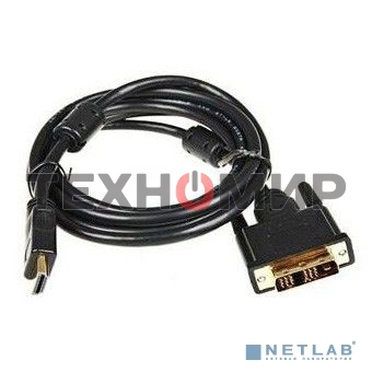 Кабель DVI Buro HDMI19 (m)/DVI-D(m) 5м феррит.кольца позолоченные контакты
