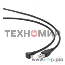 Кабель Gembird/Cablexpert Pro AM/microBM 5P, 1,8м, угловой, экран, черный