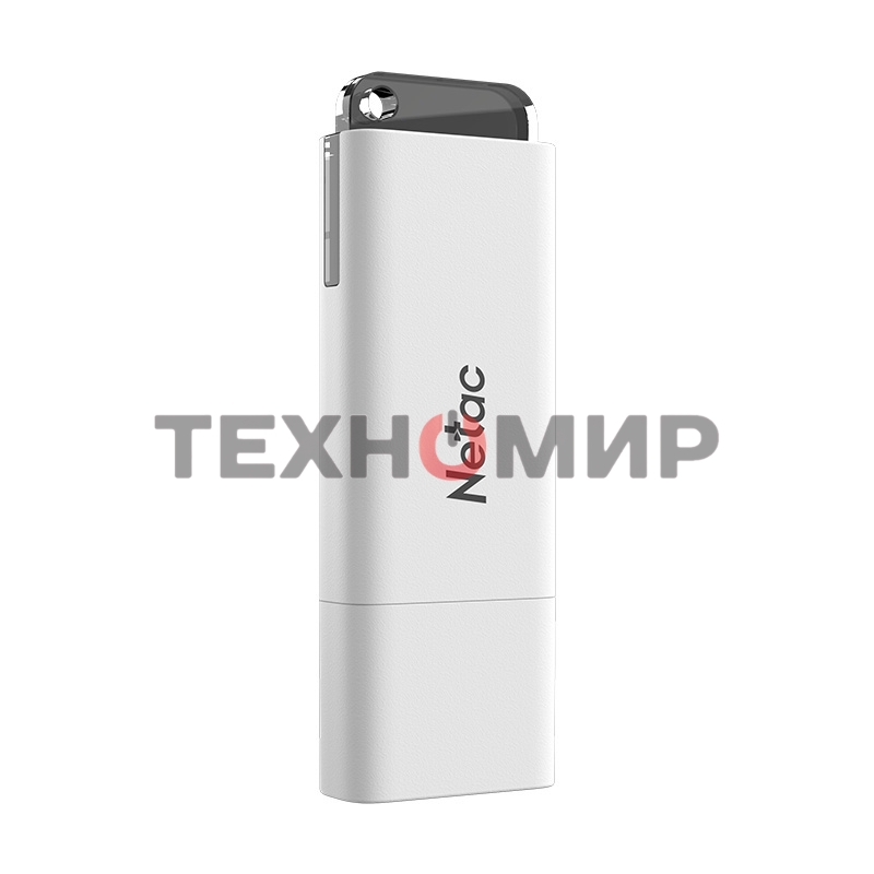 Флешка USB Netac U185 (NT03U185N-016G-20WH), 16Gb, USB 2.0, R/W 25/10, белый/серый