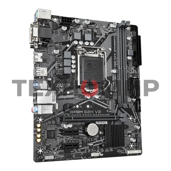 Материнская плата Gigabyte H410M S2H V2 2.1, LGA 1200, Intel Q470, 2xDDR4, 4xSATA, 1xM.2, 1xPCIe 3.0 x16, 2xPCIe x1, 1xHDMI, 1xDVI-D, 1xVGA, 1x 1Gb LAN, 2xUSB-A 3.2 Gen 1, 4xUSB-A 2.0, 3x3.5 мм, 7.1, mATX