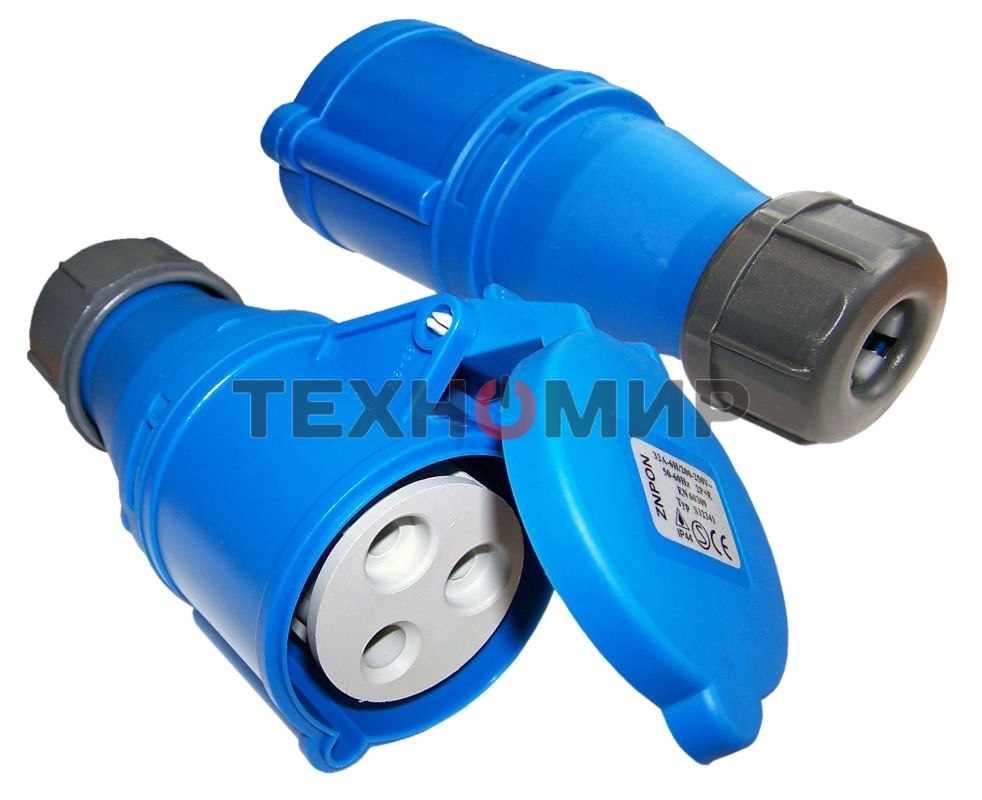Вилка Lanmaster LAN-IEC-309-32A1P/F однофазная мама 32A 250V разборная синяя