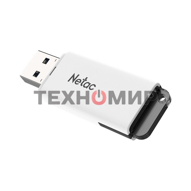 Флешка USB Netac U185 (NT03U185N-016G-20WH), 16Gb, USB 2.0, R/W 25/10, белый/серый