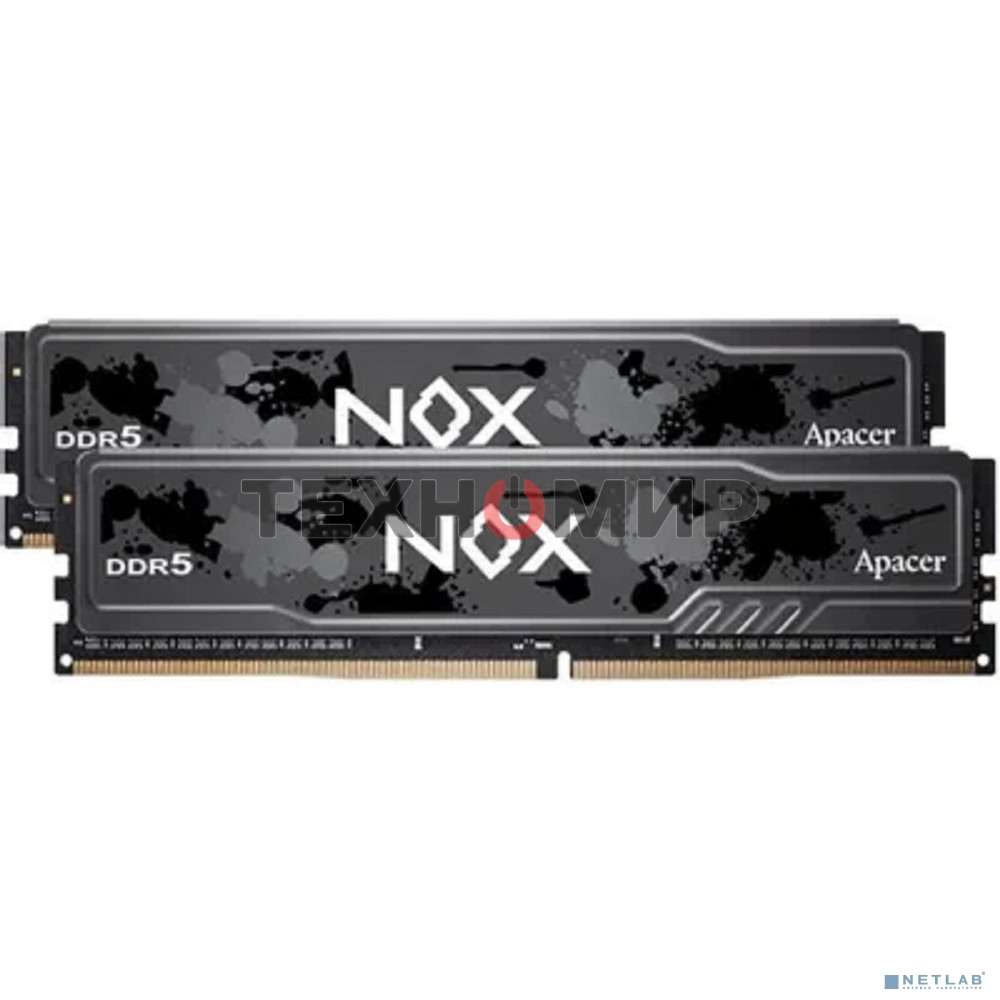 Оперативная память Apacer Nox, DDR5, 32Gb (2x16Gb), 6000MHz, CL40, DIMM, радиатор, черный