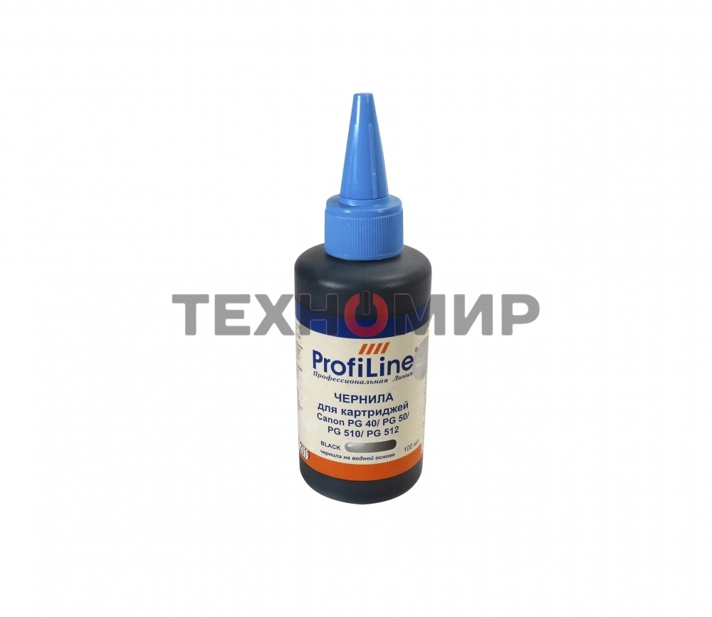 Чернила ProfiLine PL-PG 40/PG 50/PG 510/PG 512 для Canon Pixma MP210/MP450/PM170/PM150/iP6220D/iP6210D/iP2200/iP1600/iP1800 черный 100 мл водн