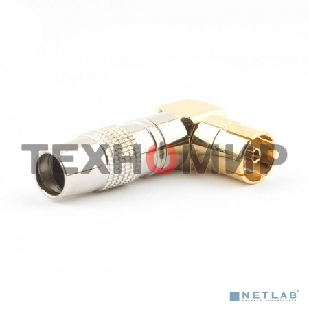 Разъем Cablexpert TVPL-08,TV (мама) позолоченный, латунь OD8.5, 90 градусов, блистер